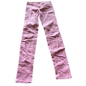 J Brand Skinny Leg Slipper Denim Jeans Women's Size 25 Pink Low Rise Medium Wash